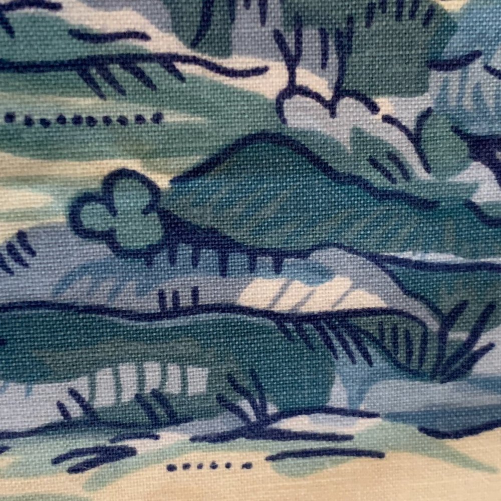 Gorgeous Vintage Chinoiserie Toile Bailey & Griffin Hand Printed Fishermen - Picture 15 of 16